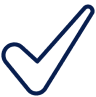 Blue checkmark on a black background.